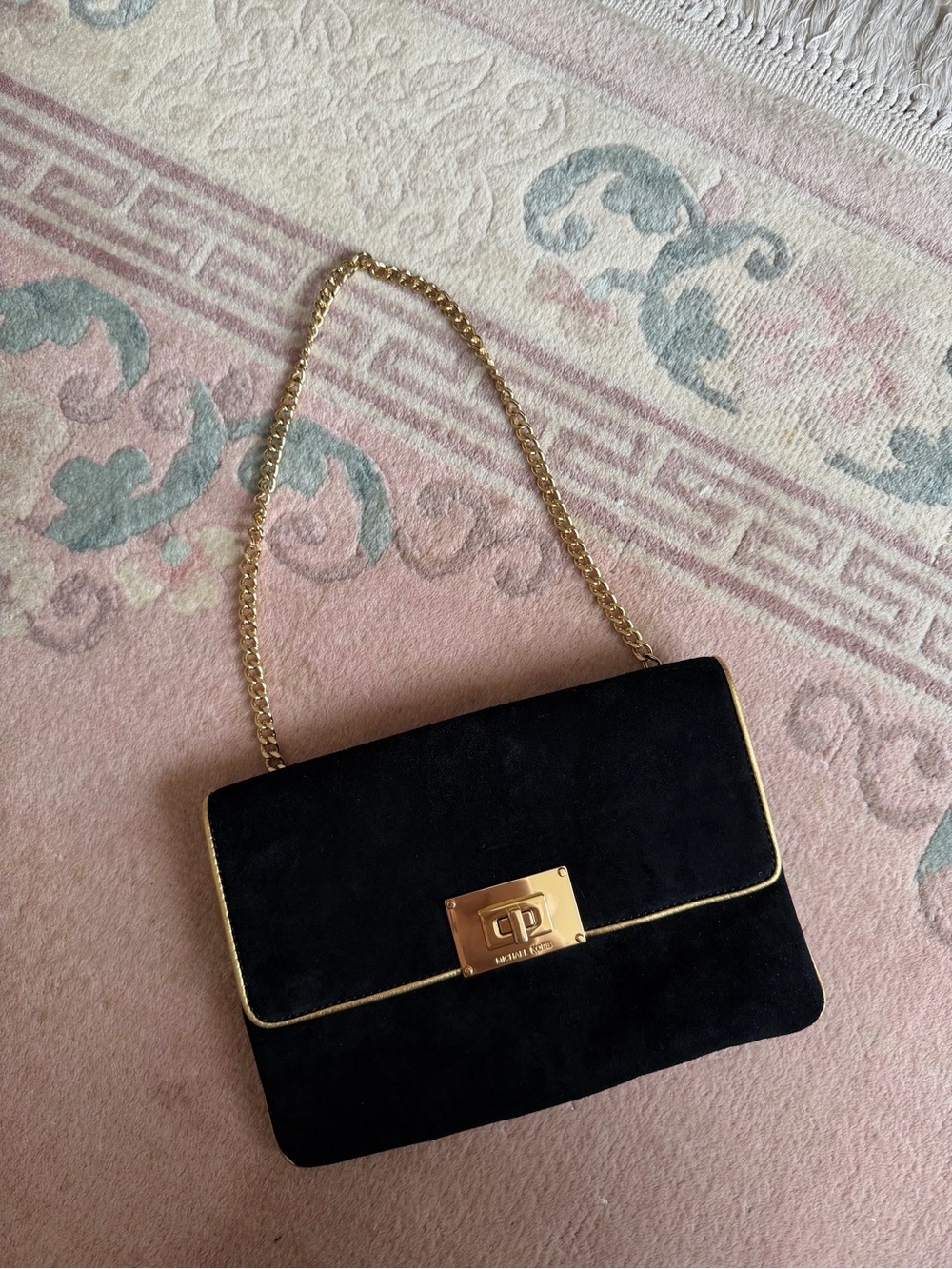 Michael Kors Sloan Small Black Suede Clutch
